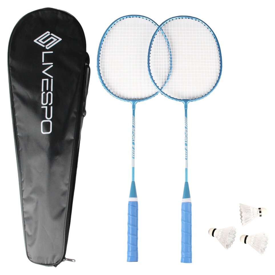 리브스포 배드민턴 라켓 2p + 풀커버 + 셔틀콕 3p 세트, 1세트, 블루 7,490원