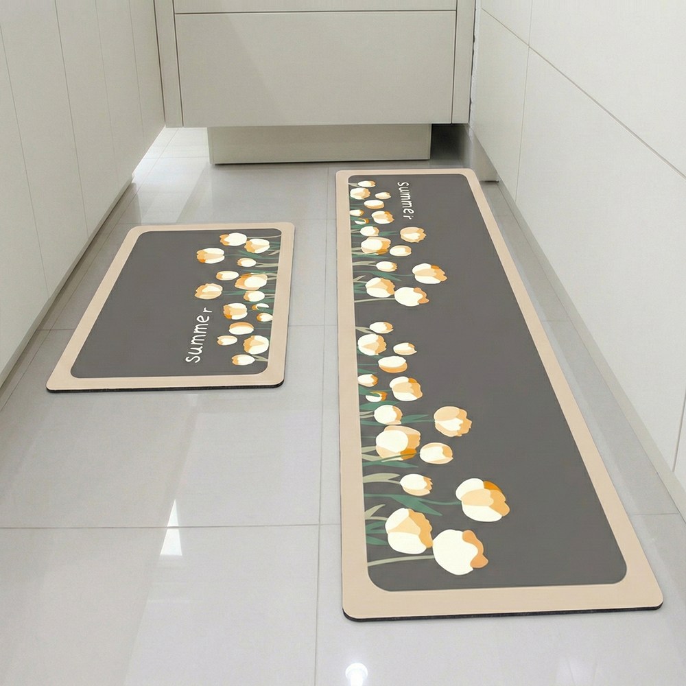 캐쉬캔버스 규조토 빨아쓰는 와이드 주방 발매트 세트, 데이지 20,000원