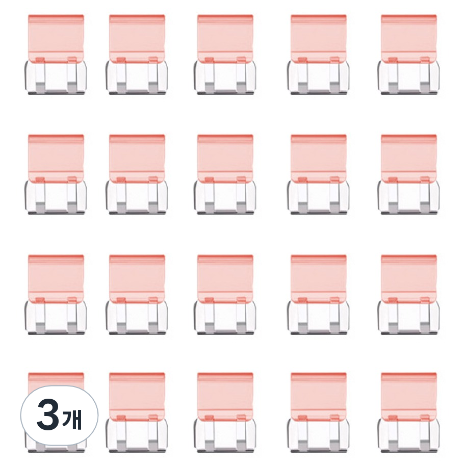 문구담 멀티 푸시 핸드 클립 종이 문서 고정 바인딩 06 빨간, 3개, 20개입, 소 24,600원
