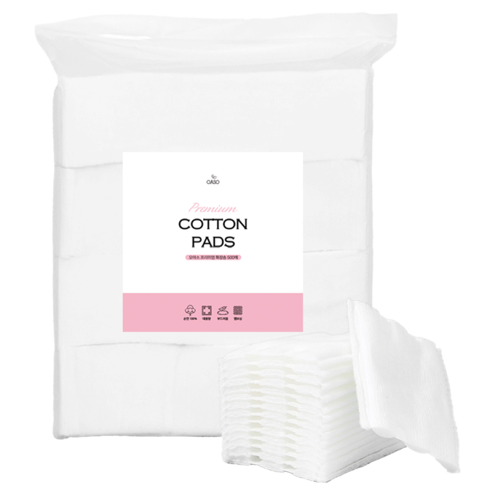 오아소 순면 100% 프리미엄 양면 화장솜 대용량, 1개, 500매입, 현재가 4,200원