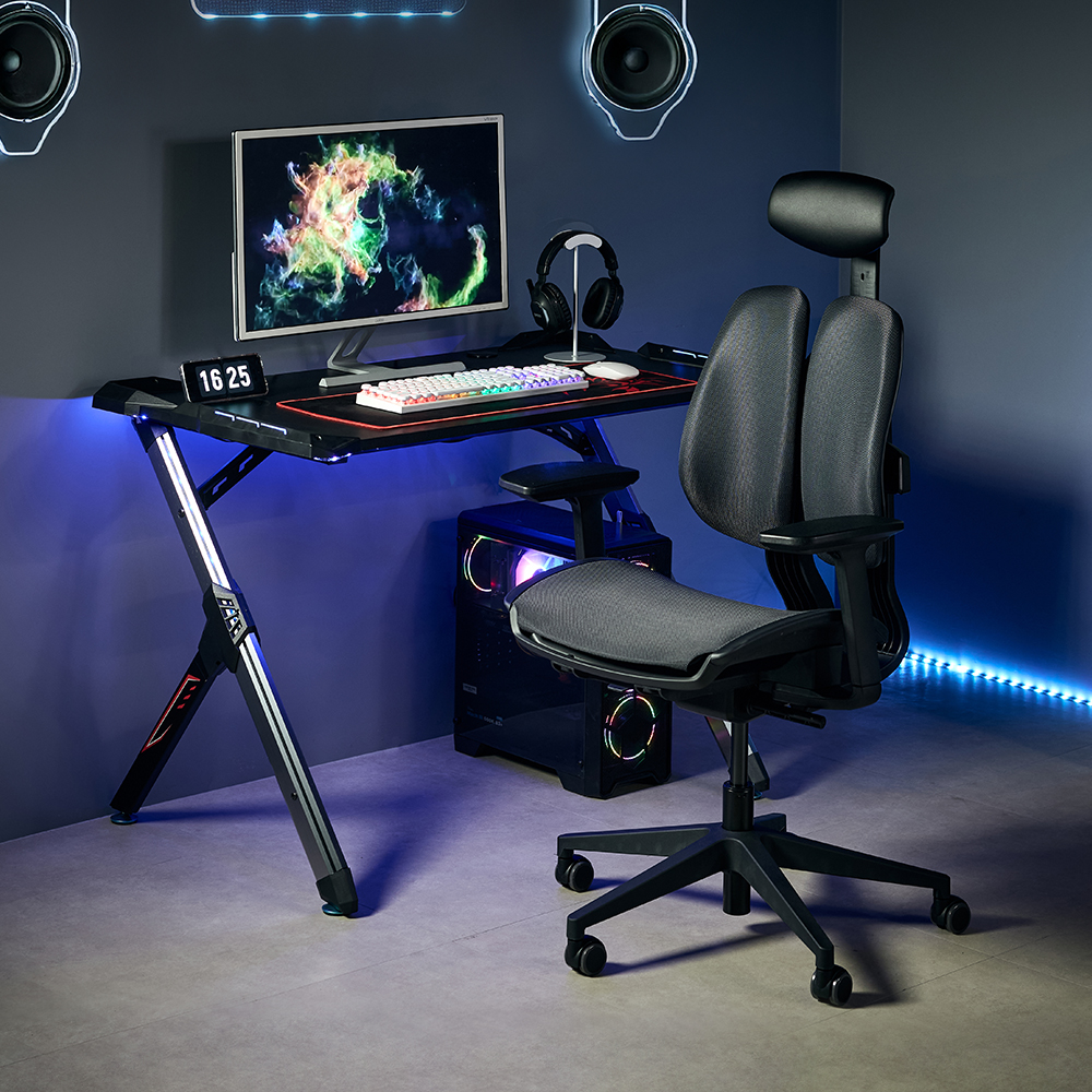 듀오백 게이밍 컴퓨터 책상 메쉬 의자 DX2-HDA-M 방문설치, 그레이 409,000원