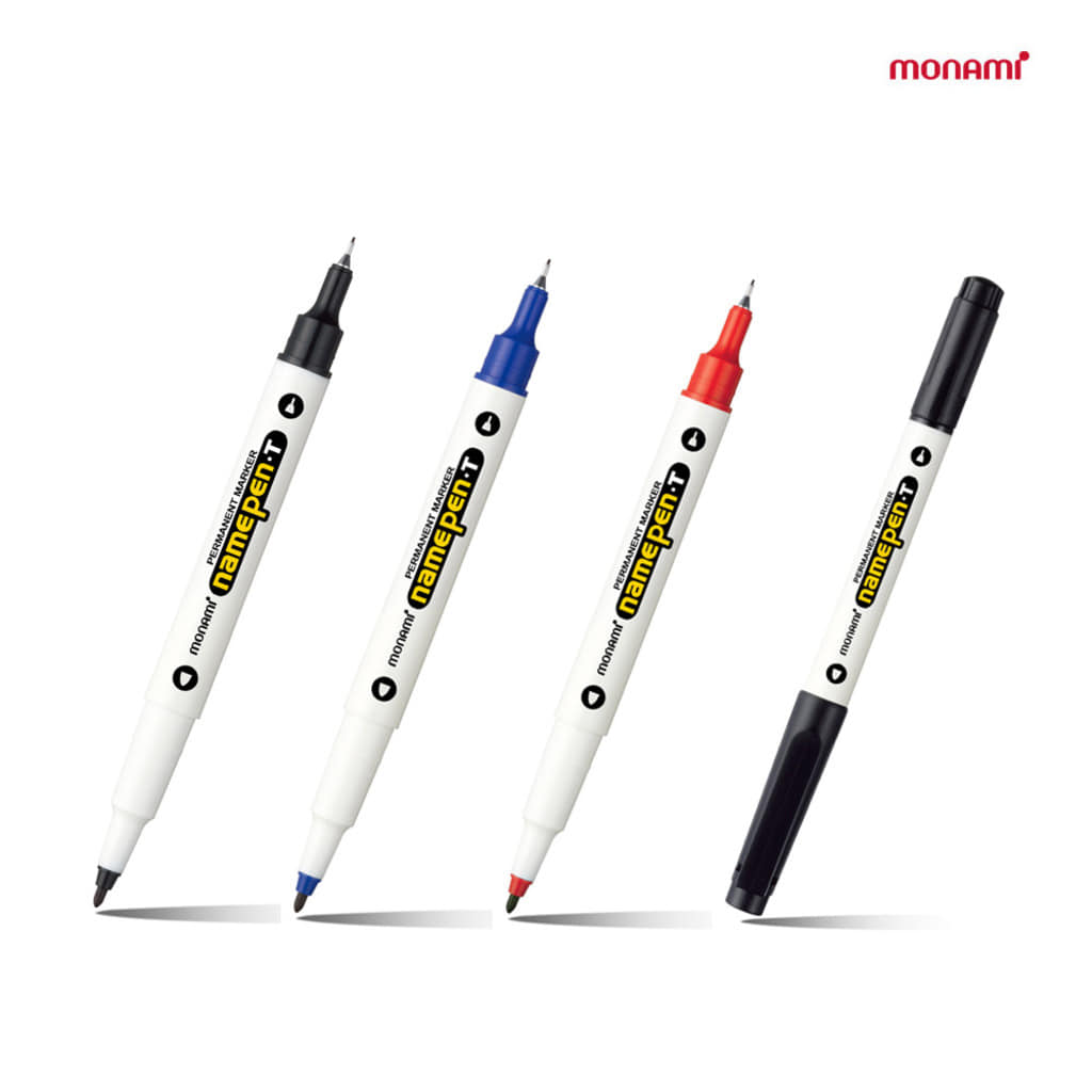 모나미 네임펜T 흑 청 적 트윈타입 0.4mm 1.0mm 양쪽펜 12자루입 14,040원