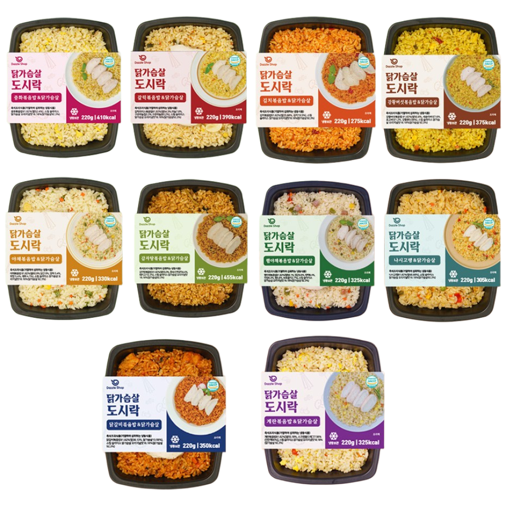 다즐샵다이어트 닭가슴살 도시락 10종류, 10개, 220g 54,900원