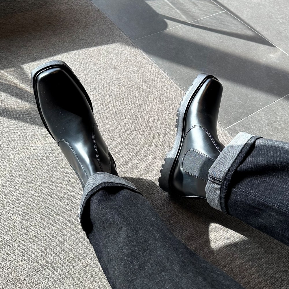 [자체제작] 오오룩 남자 스퀘어토 첼시부츠 앵클부츠 키높이6cm 겨울부츠 코디 45,800원