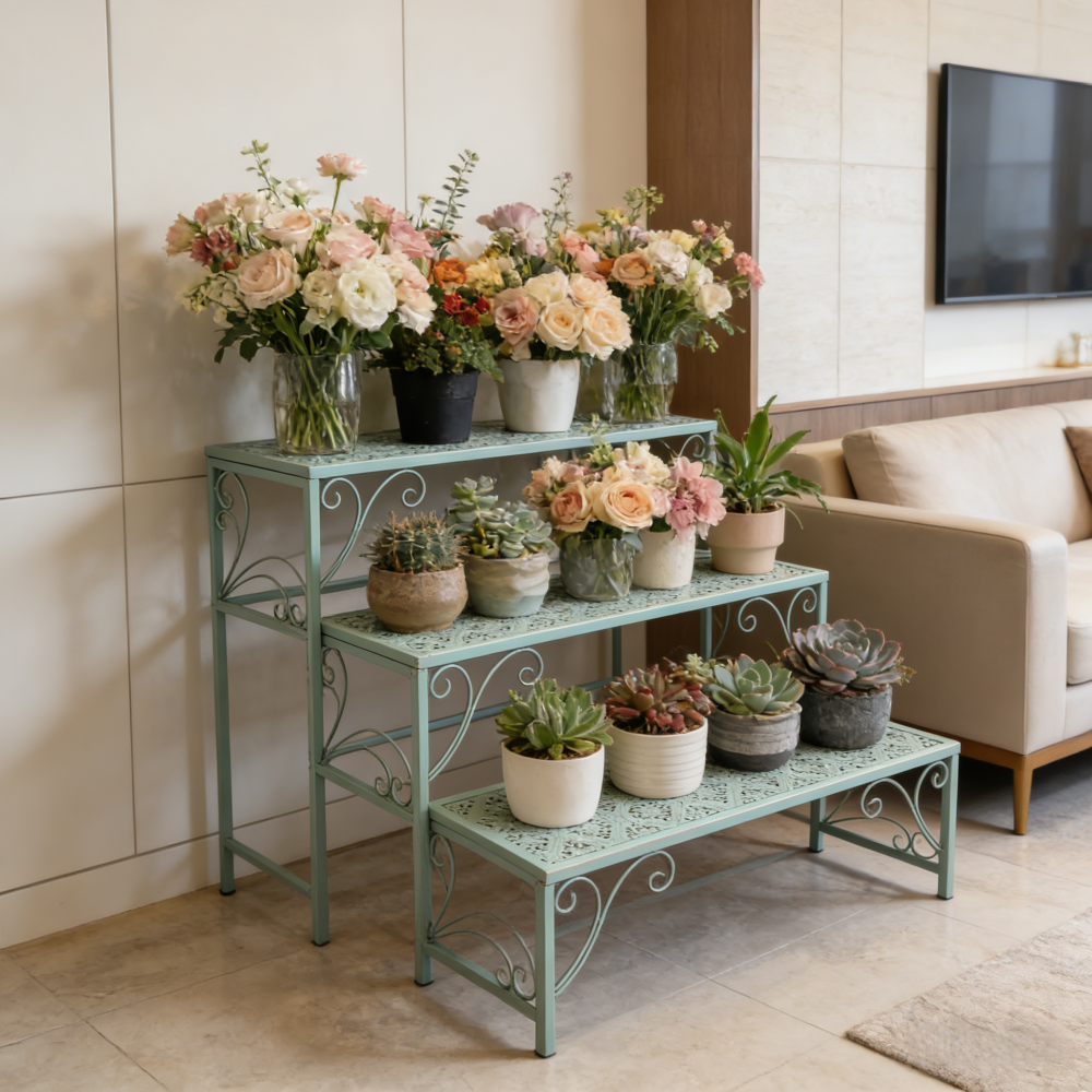 Eron 감성 인테리어 철제 화분 받침대 북유럽 실내 거실 베란다 철제 화분 정리대 대형/중형/소형 56,000원