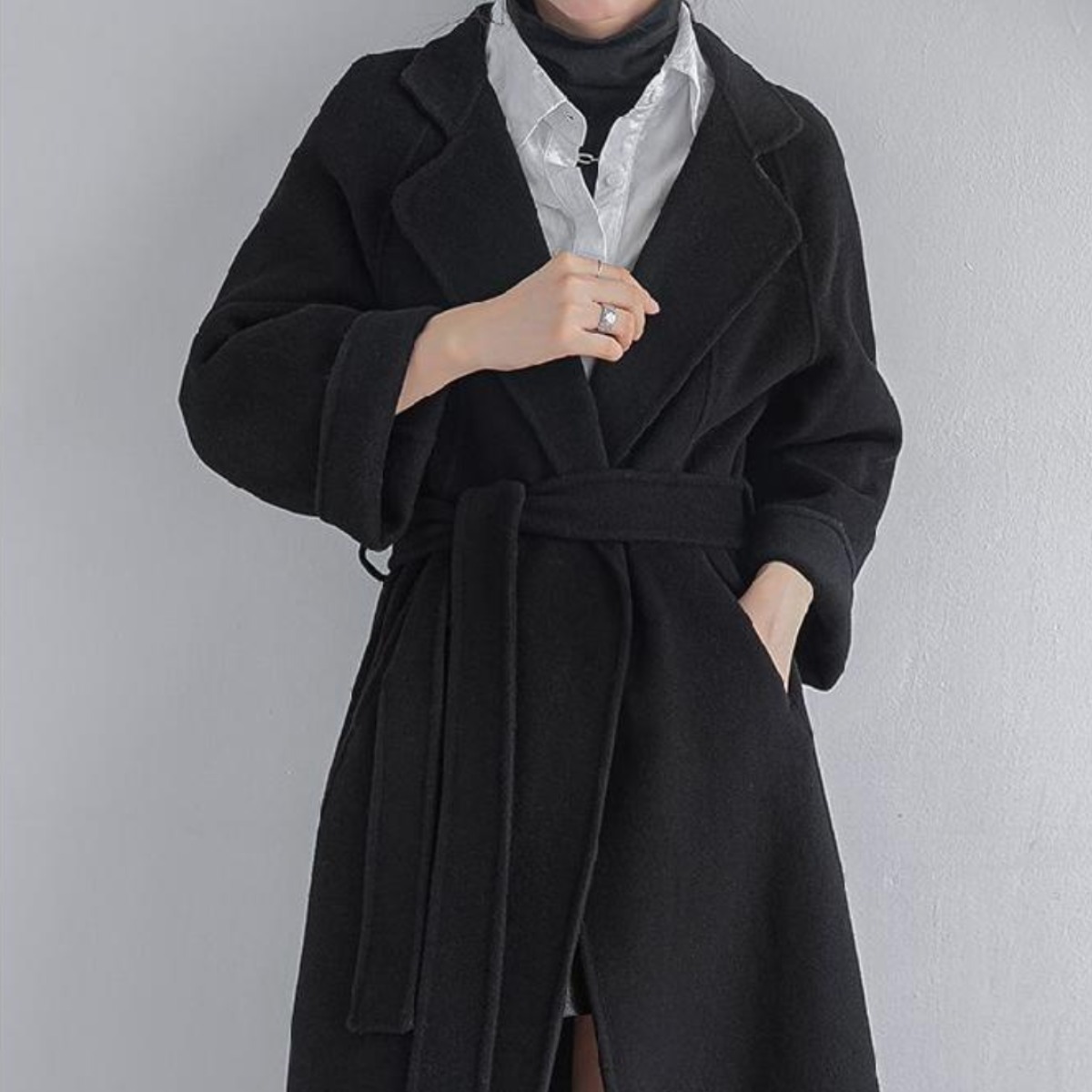 25FW 블루밍가든 가벼운 울100% 핸드메이드 오버핏 여성 키작녀 롱코트 128,000원