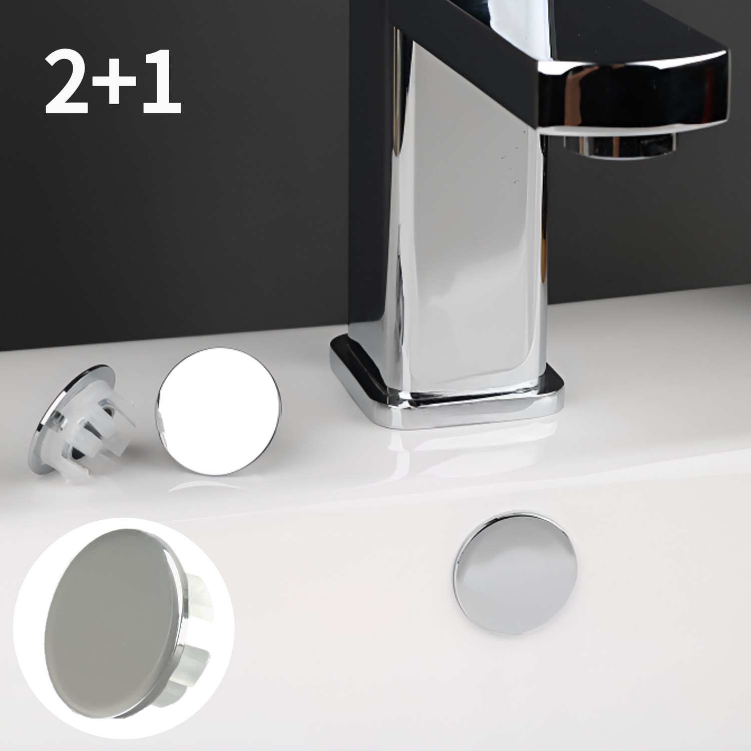 클라라홈 세면대 황동 실버 완전막힘형 2+1 오버플로우 캡 마개 6,800원