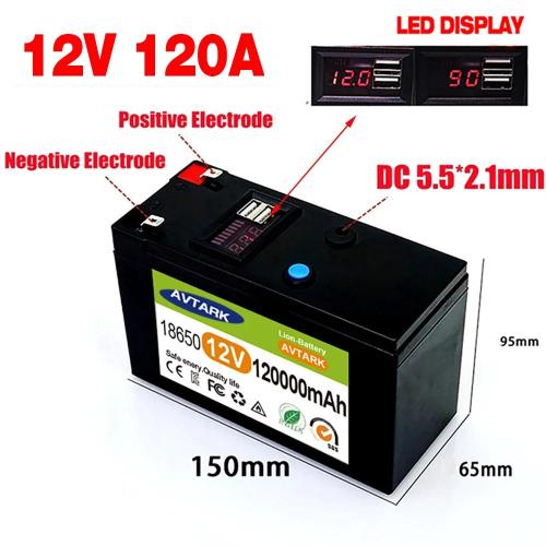 전기 자동차 배터리용 BMS 18650 리튬 배터리 팩, 12V 120Ah 3S6P 볼트 내장 고전류 30A, 신제품 분무기 54,700원