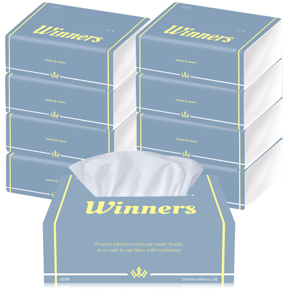 위너스 뽑아쓰는 키친타올 3겹 100매x9팩 천연펄프 100% 키친타월 주방 식당 캠핑 핸드타올겸용 8,510원