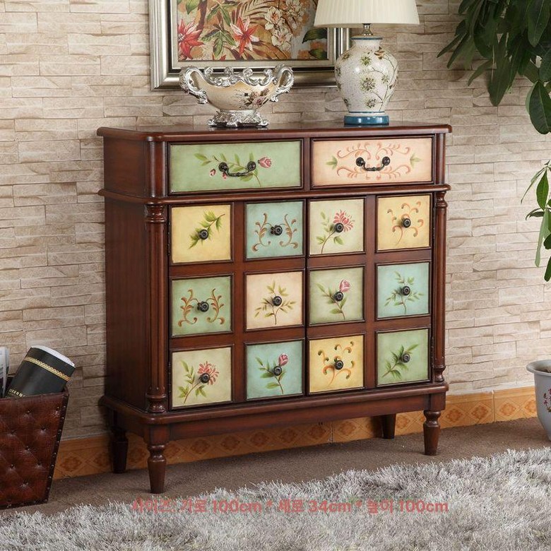 엔틱콘솔 레트로 빈티지 콘솔 철제 협탁 테이블 현관, 두문 원목 가구 컬러 502,100원