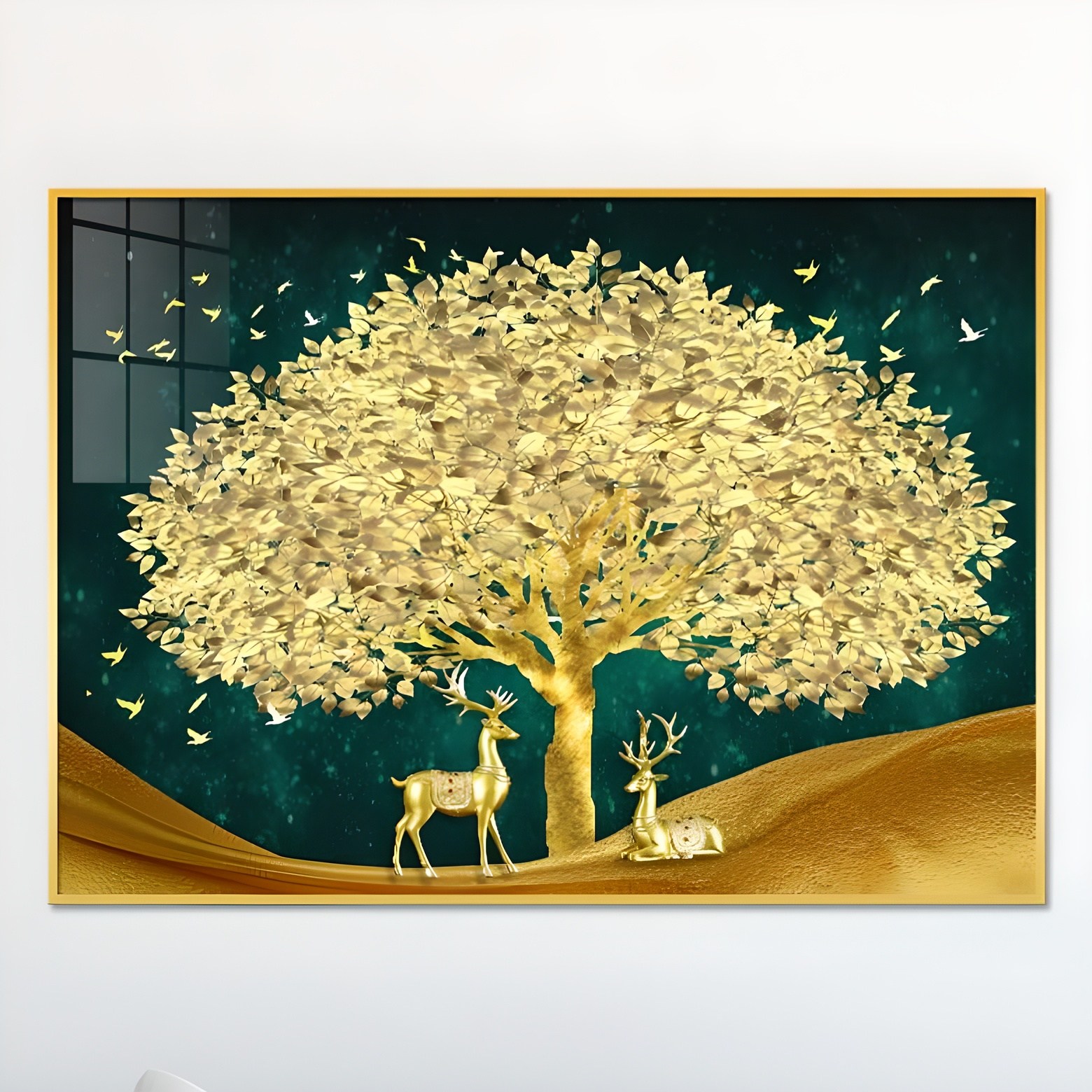 아트블루 풍수에 좋은 그림 황금 나무 금나무 사슴 인테리어 액자, 현재가 40,820원