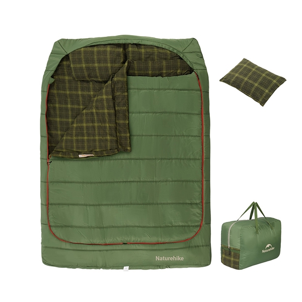 네이처하이크 아키노 더블 침낭 이중보온 다용도활용 160cm공간 플란넬안감, 딜 그린 224,800원