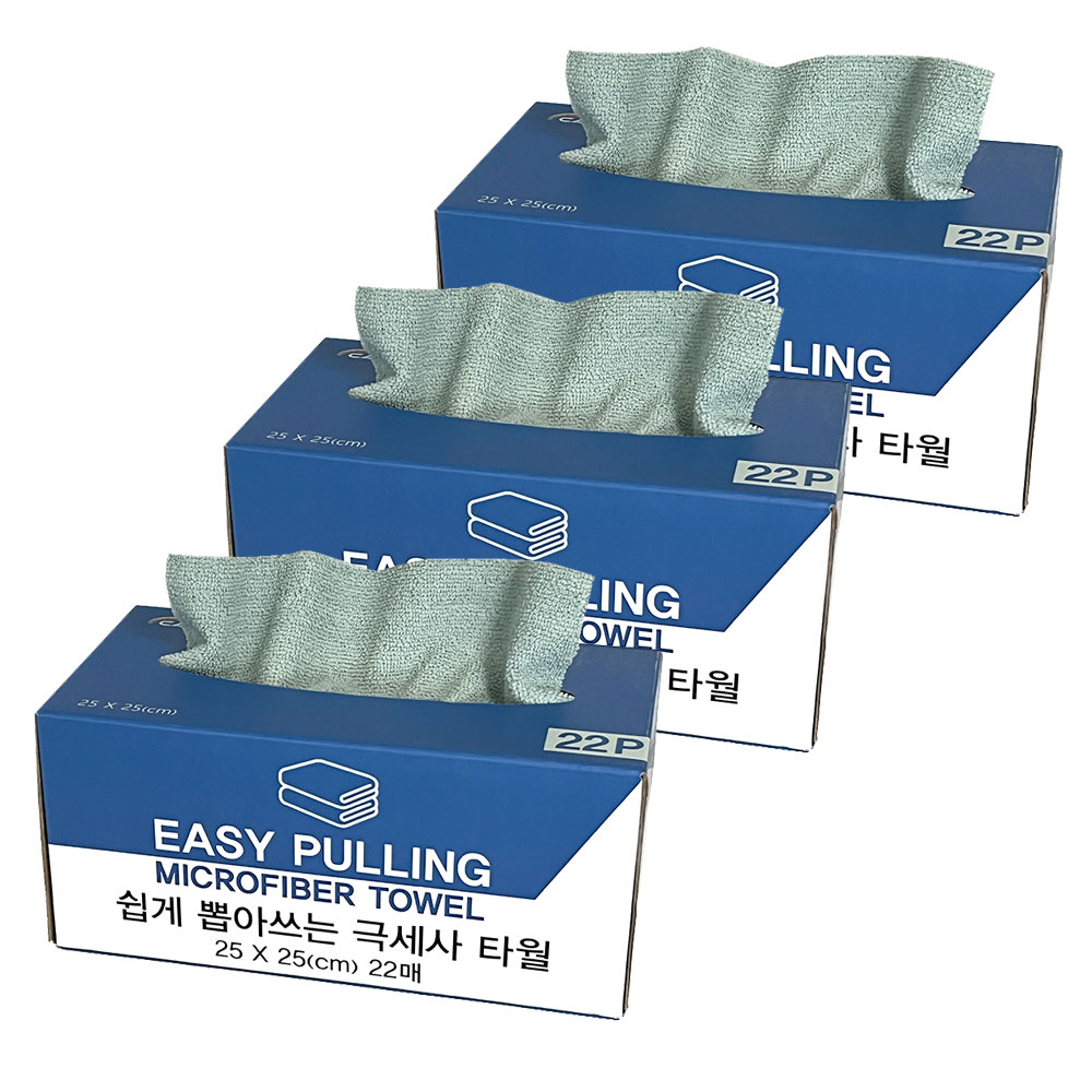 카테크 이지풀링 뽑아쓰는 극세사 세차 타월 22매입, 3개 23,800원