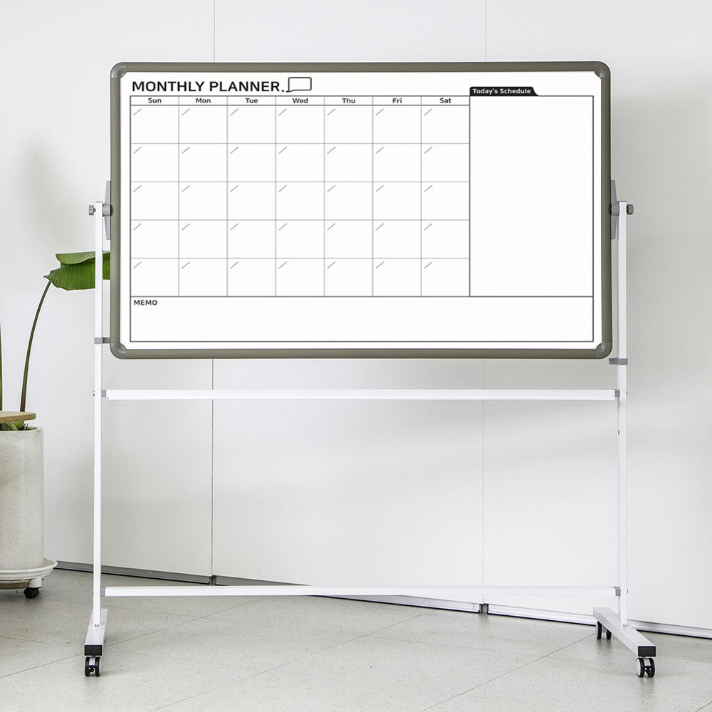 양면 회전식 메모블랙 월중행사표 달력칠판 이동식 스탠드세트 주문제작 화이트보드, 자석도안 + 일반보드 302,000원