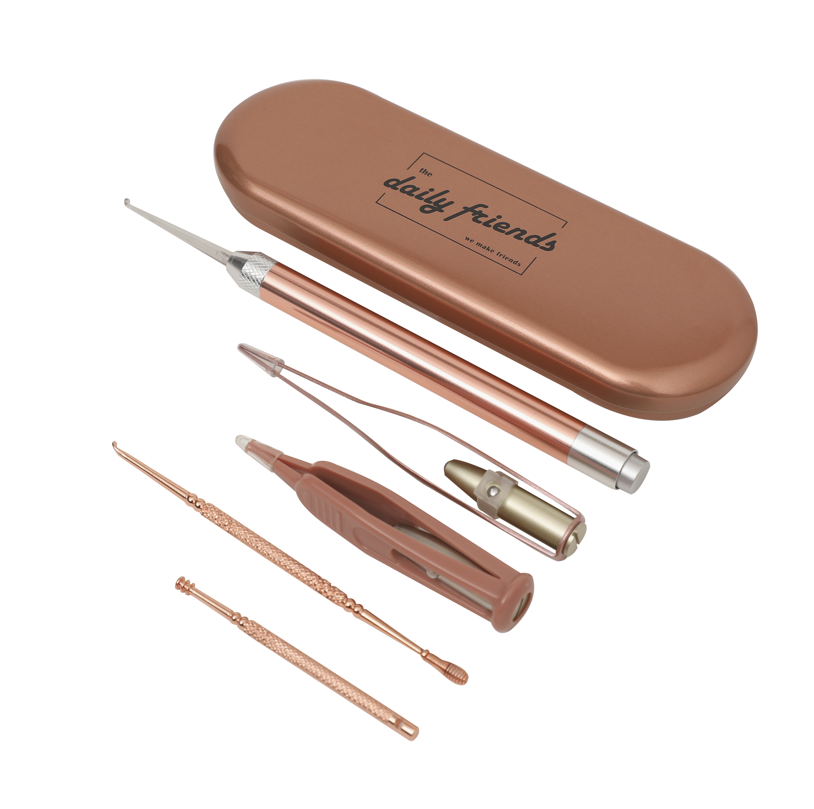 데일리프렌즈 LED 귀이개 5종 + 하드 케이스 세트 로즈골드, 1세트 7,160원