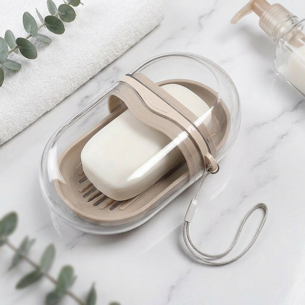 플로우데이 휴대용 밀폐 물빠짐 비누 케이스, 투명, 2개 3,100원