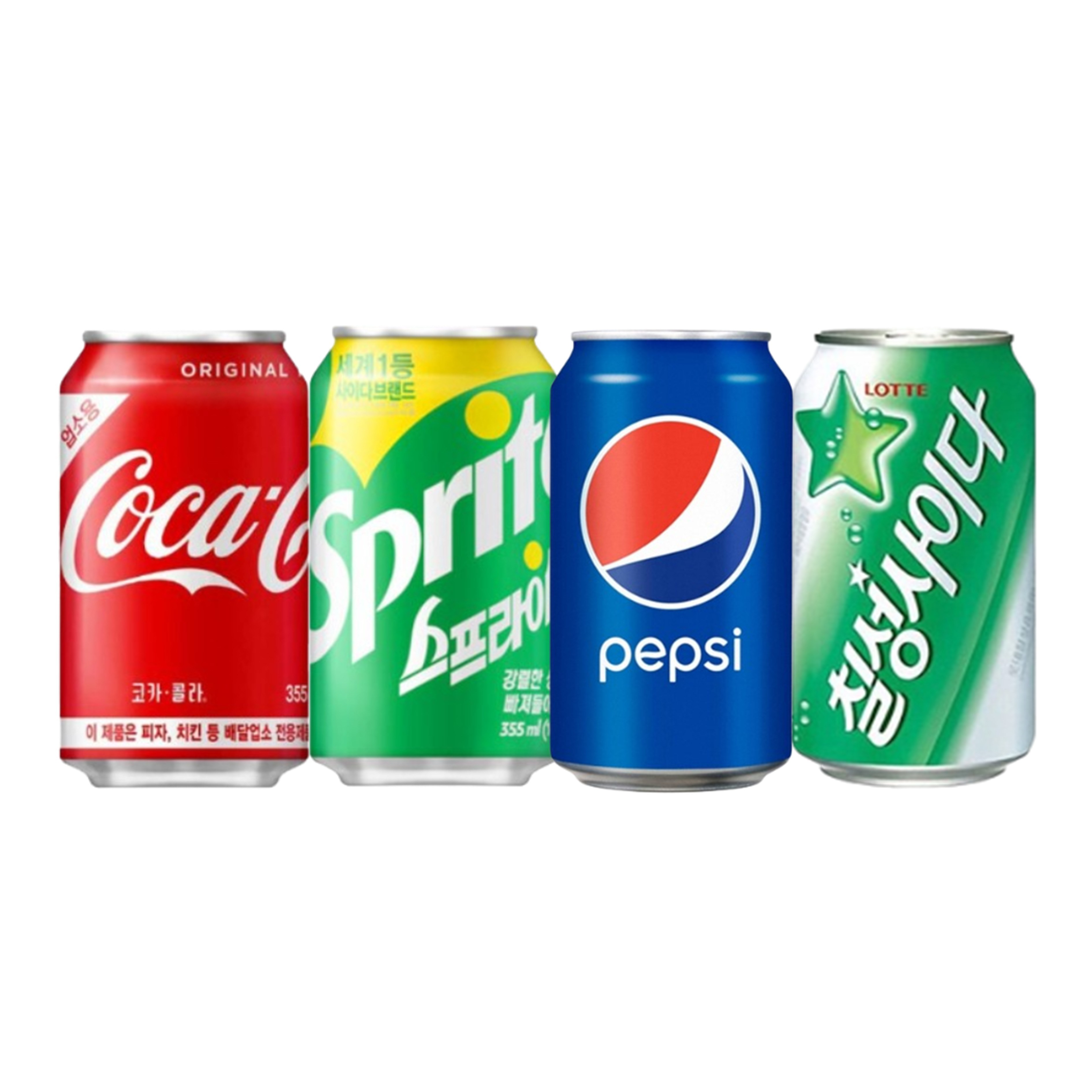 뚱캔 4종 혼합 업소용 코카콜라+스프라이트+펩시+환타 파인애플 355ml 총24캔 세트 25,900원