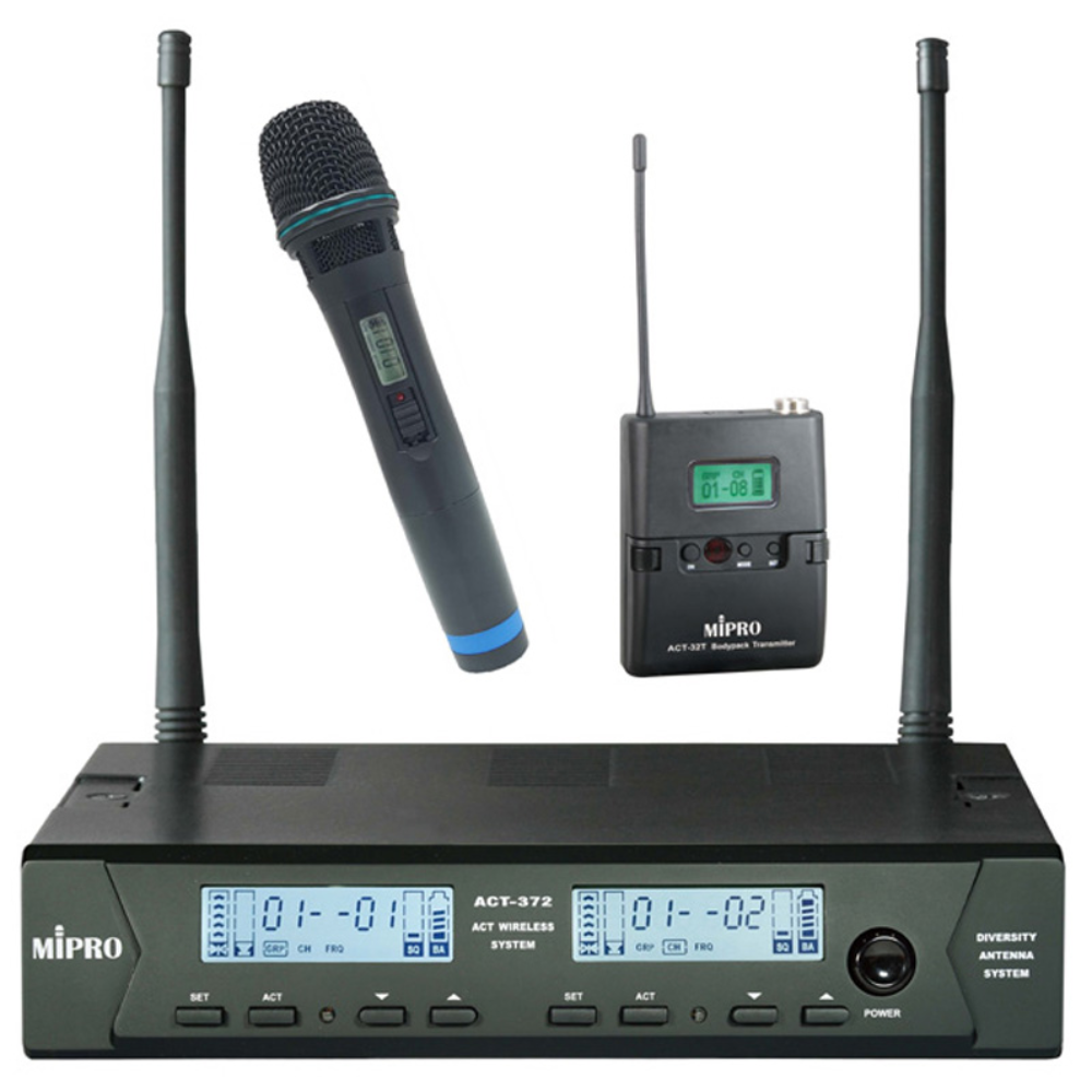 [리뷰이벤트] 미프로 ACT-372DM 2채널 가변형 무선 핸드마이크 핀마이크 벨트마이크 시스템 MIPRO ACT372DM 공식대리점 1,520,000원