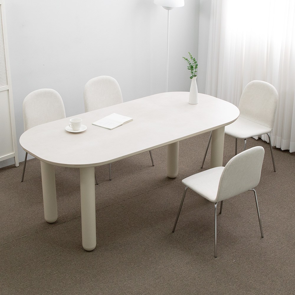 디아체 세라믹 1800X850 타원형 빌리 4인 식탁 세트 559,600원