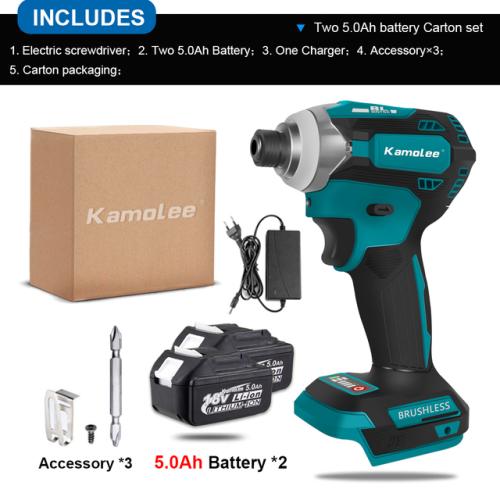 전동 드릴 Kamolee 무선 전기 임팩트 브러시리스 렌치, 5 단 스크루드라이버 공구, 마키타 배터리용 LED 조명 3 개 포함, 1/4 인치, 588Nm 83,820원