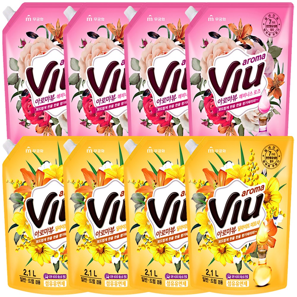 무궁화 아로마뷰 섬유유연제 2100ml 로즈4+미모사4 19,480원