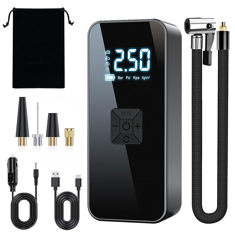 타이어 공기 주입기 휴대용 에어 컴프레서 자동차 배터리 점프 스타터 150PSI 전기 펌프 SUV  트럭용) 39,350원