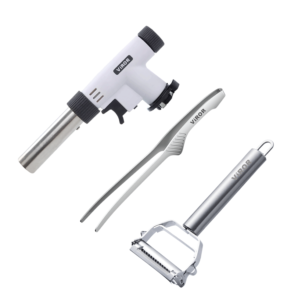 비로르 액화방지 요리용 가스 토치 + 스텐 요리 핀셋 + 스텐 만능채칼, 1세트, 단일색상, 토치+요리 핀셋+만능채칼 13,900원