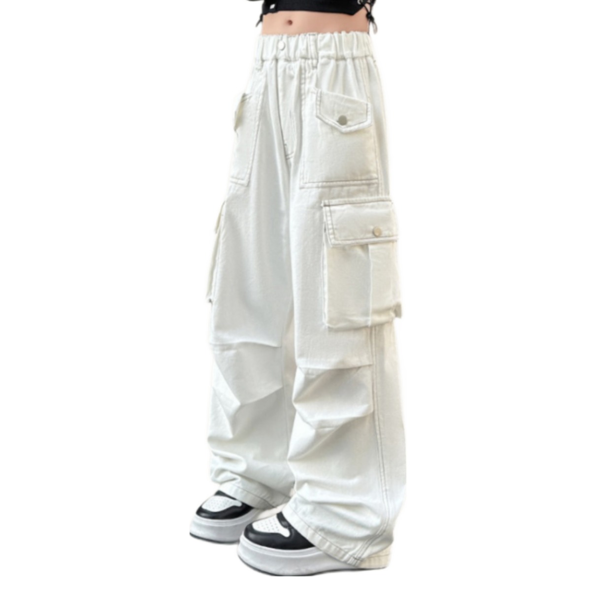 BYB 아동 여아 따뜻한 플리스 면 카고 바지 고품질 트렌디 스트레이트 캐주얼 바지 36,000원