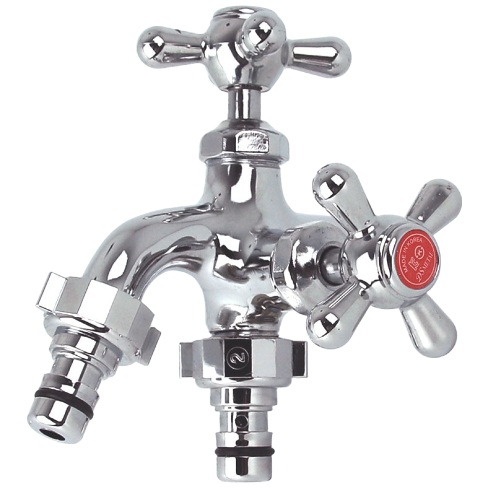 양커플링 온수 두갈래 수도꼭지 양갈래 수전 세탁기 가로 더블커플링, 1개 11,990원