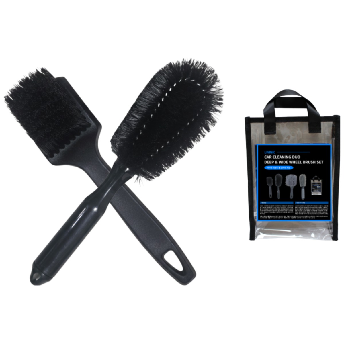 리비닉 자동차 휠 브러쉬 + 타이어 브러쉬 세트 매트 청소 보관백증정 11,700원