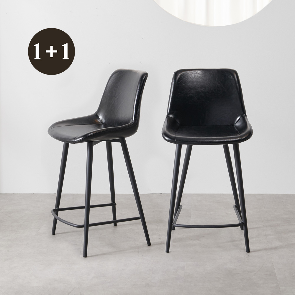 1+1 리베르 아일랜드 식탁의자 높은 홈바 의자 바체어, 블랙 2개 194,000원