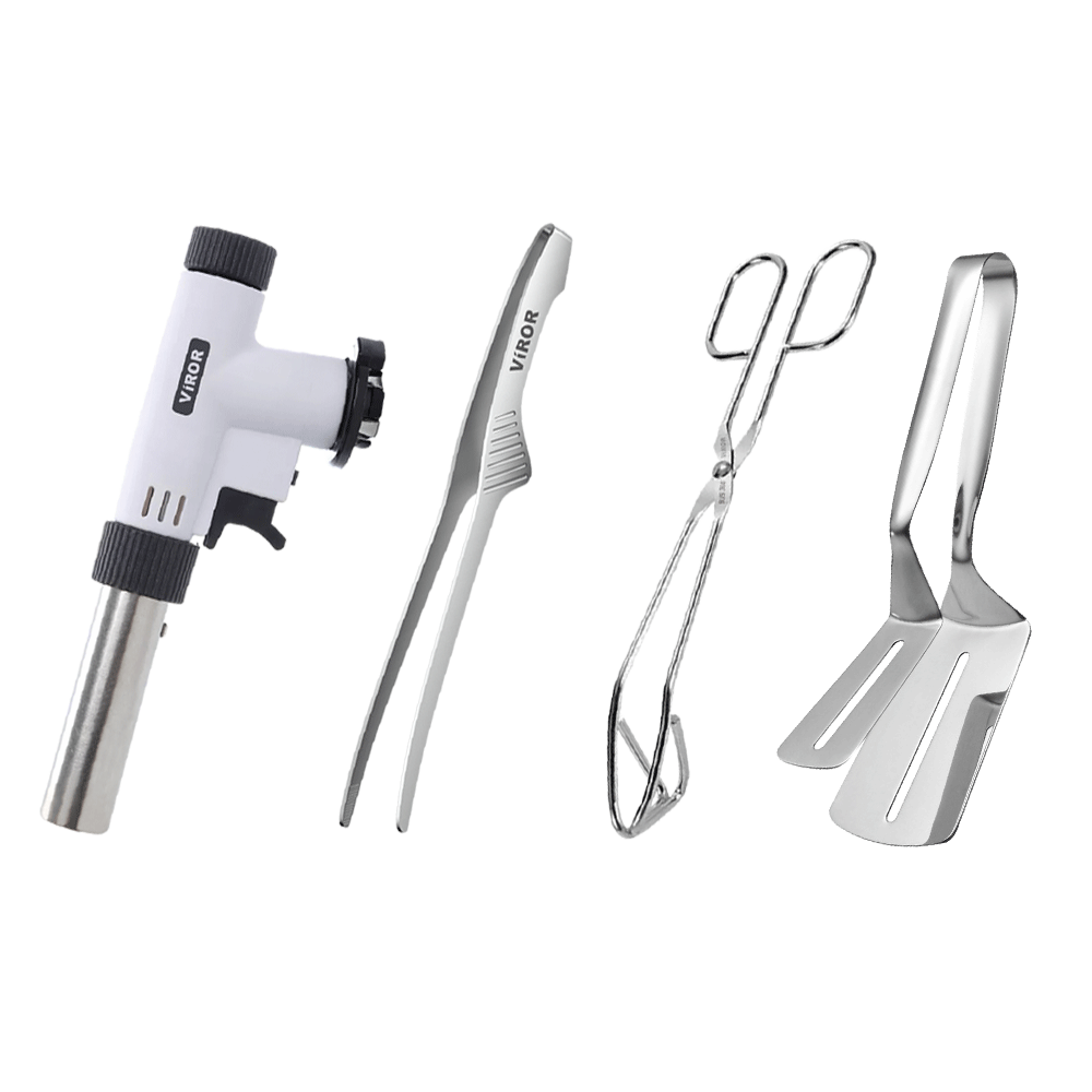 비로르 가스 토치+요리 핀셋+가위형 집게+더블 뒤집개 18,400원
