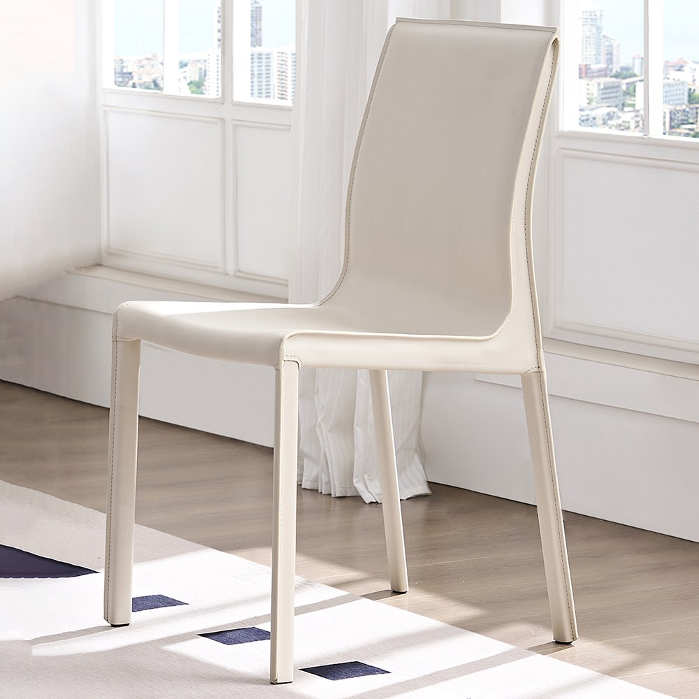 Hazoae 마장가죽 고급식탁의자 2p 모던 인테리어 거실 주방용 편한 착석 신혼부부 부모님 추천, 2개, 베이지 230,000원