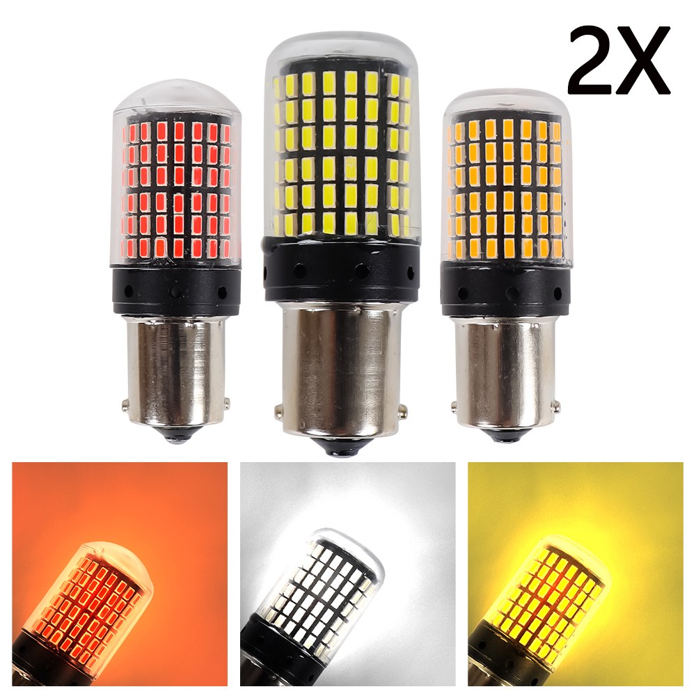 BA15S 2x P21W BAY15D 역방향 방향 램프 BAU15S 차량용 7443 시그널 PY21W 전구 1156 1157 CanBus LED 자동차 지시등 144SMD 9,200원