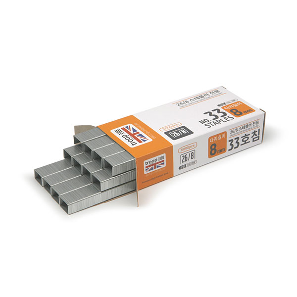 트룹런던 33호침 8mm 장침 5000pcs 중철 스테이플러심 1,750원