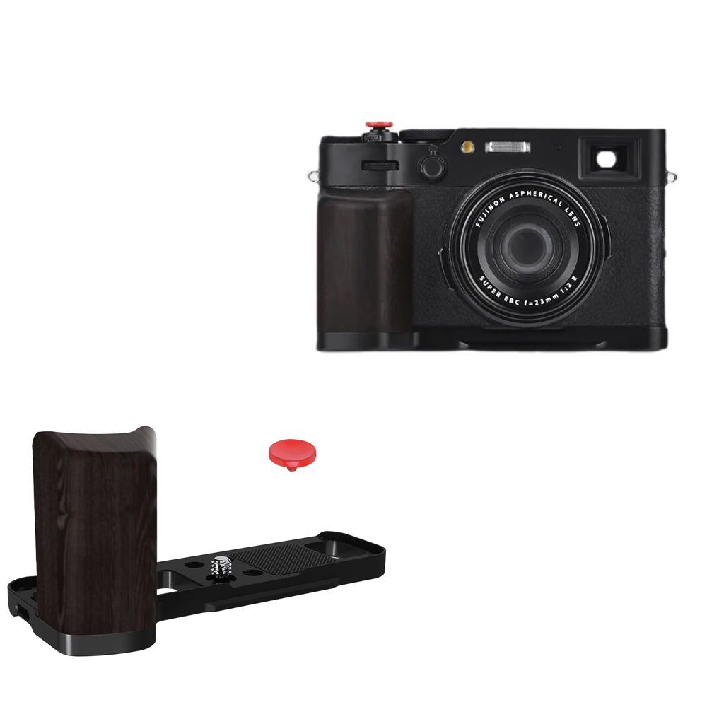 FLYMILE 푸지 X100VI 전용 L형 핸들 그립 아카 퀵릴리즈 플레이트 1/4나스 마운트 삼각대 연결 실목 제작 방스크래치 카메라 액세서리, 1개, black 38,000원