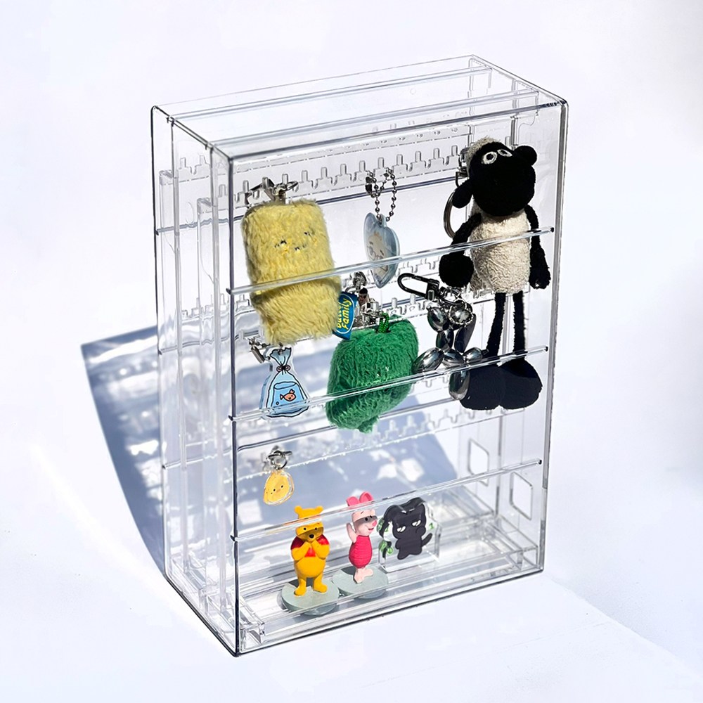 이지유 대용량 스탠드 악세사리 보관함 투명 목걸이 가챠 키링 정리함 굿즈 걸이 거치대 진열대, 1개 15,800원