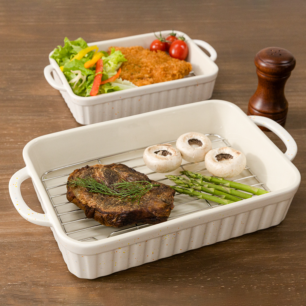 키친코 밀키 도트 세라믹 밧드 트레이 세트 2종, 밧드 S + 밧드 M + 트레이 S + 트레이 M, 1세트, 현재가 29,900원