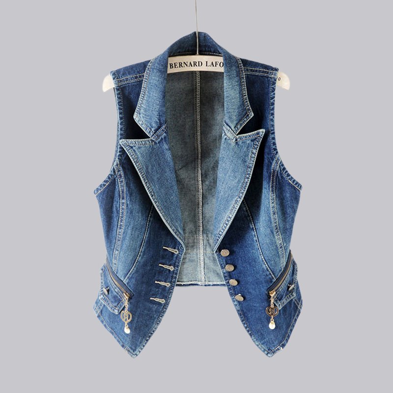 COSYEVNO 봄여름 여성 쇼트 데님 베스트 슬림핏 패션 청조끼 8563 22,400원