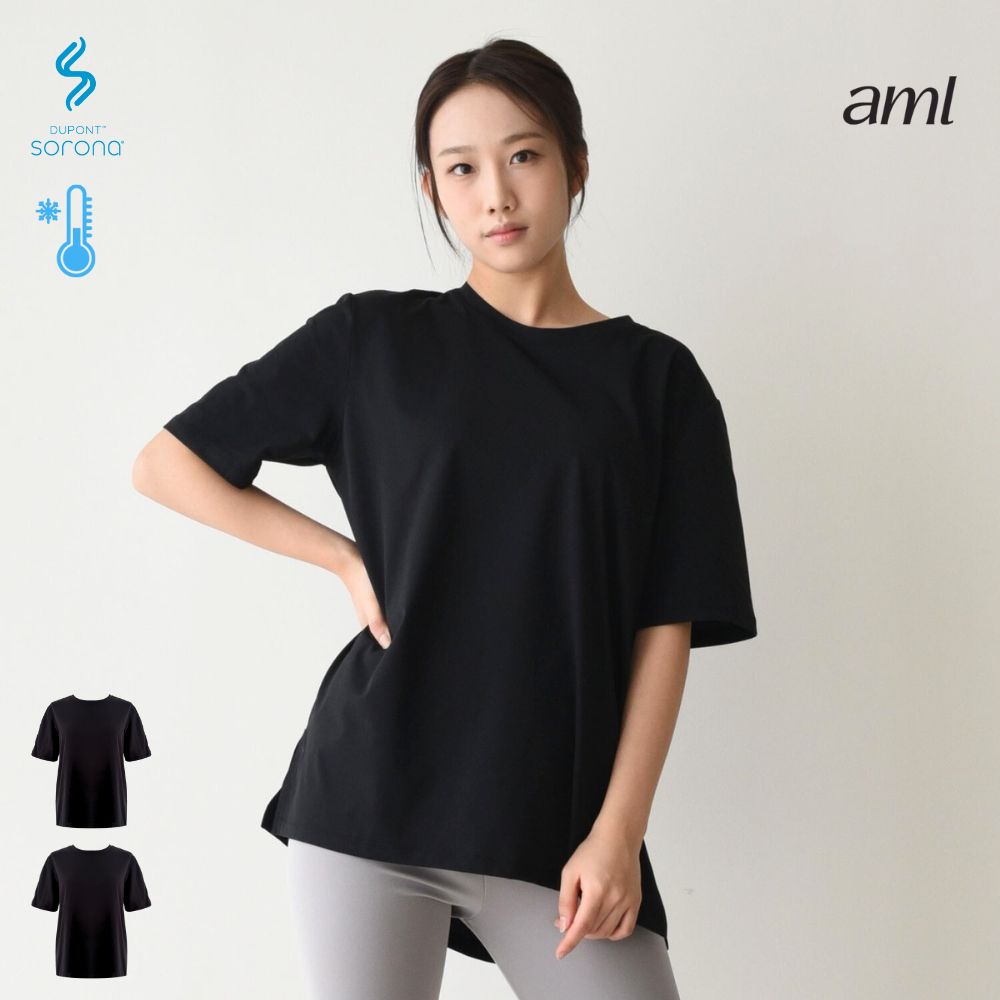 에이엠엘 기능성 쿨 티셔츠 2장 세트 남여공용 냉감 아이스 반팔티 45,500원