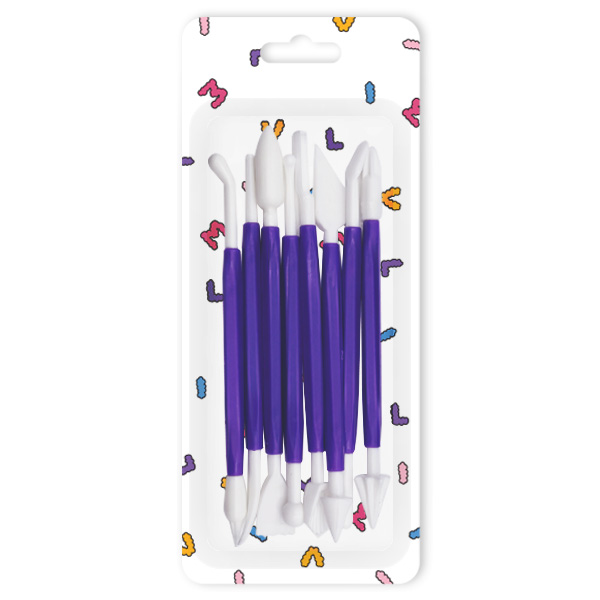 미빌 점토도구 만들기 점토칼 8종 세트 퍼플 5,560원