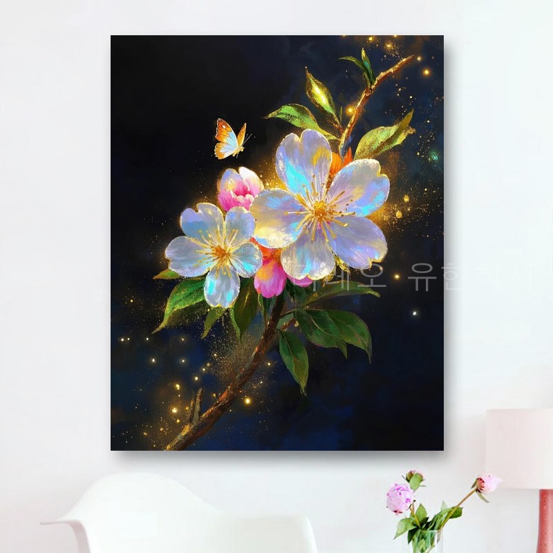 해당화 보석십자수 캔버스형 화중신선 원형비즈십자수 DIY키트 40x50cm 3D 대형 재물 선물용 객실 풍수 인테리어 23,800원