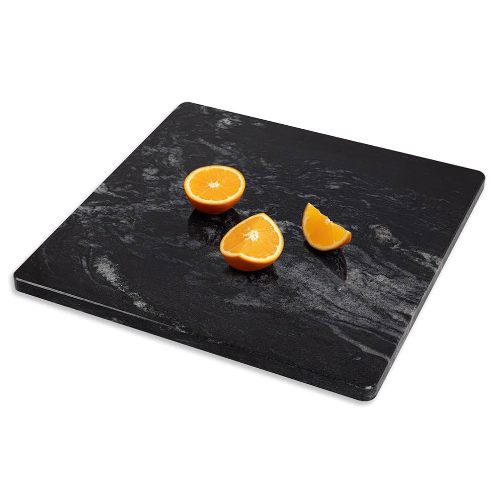 주방용 디플랫 내추럴 마블 스톤 도마, 16x16 인치, 블랙, 슬랩 페이스트리 보드 치즈용 미끄럼 방지 발, 샤르쿠테리, 도우 초콜릿, 1팩 포장 199,000원