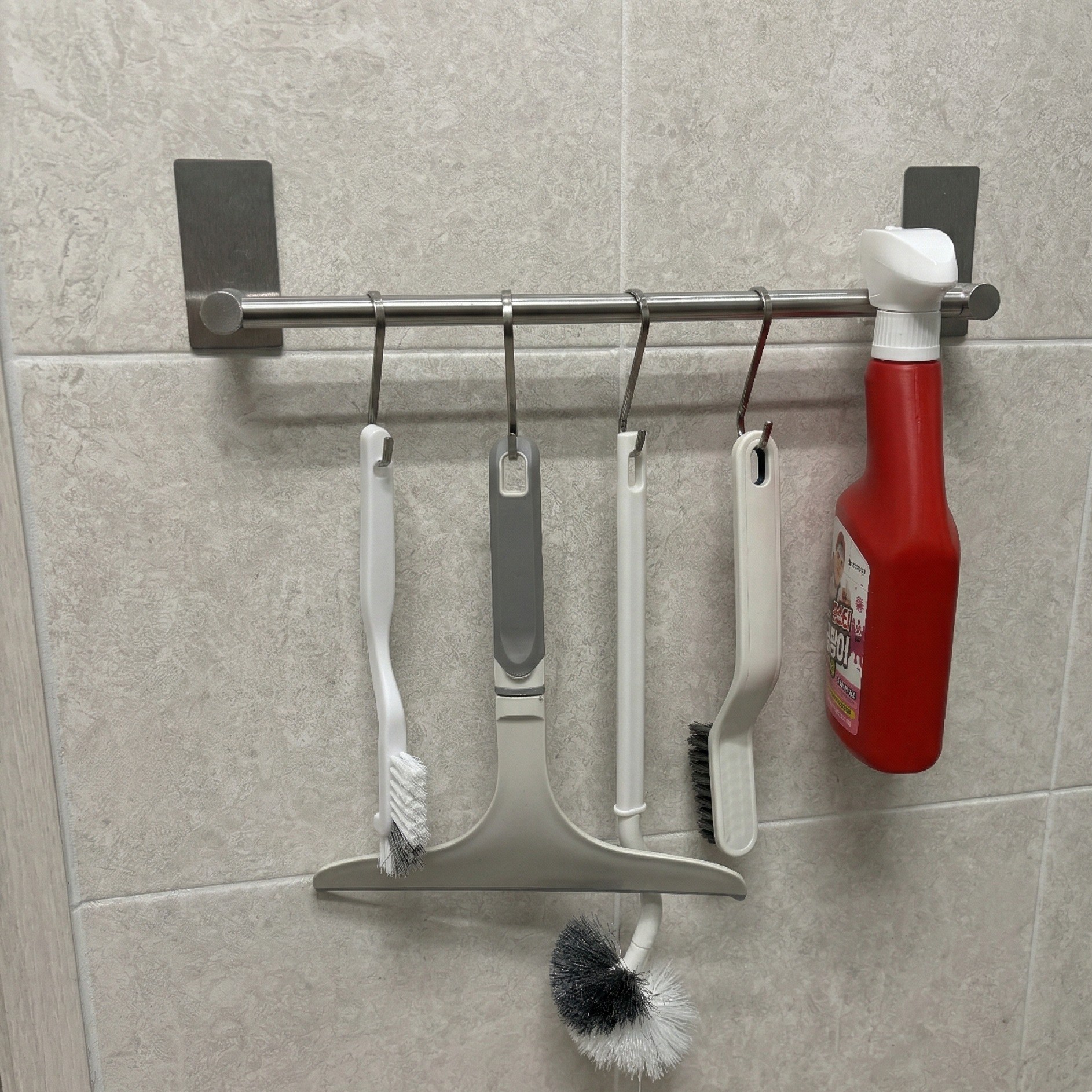 슈가라인 스테인리스 무타공 청소도구 걸이, 1개, 스텐 14,500원