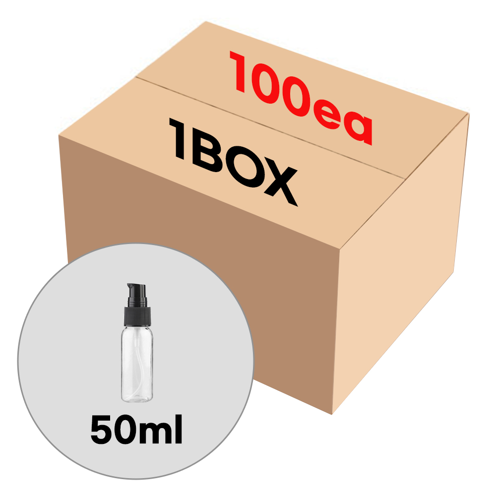 블랙캡 에센스 투명 50ml 플라스틱 공병 소분병 화장품용기 여행 용기 (1BOX 100개) 22,800원