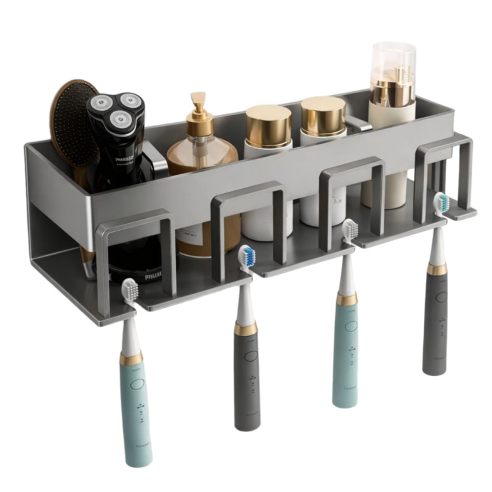 모아빛 떨어지지 않는 무타공 칫솔걸이, 그레이, 1개 17,900원