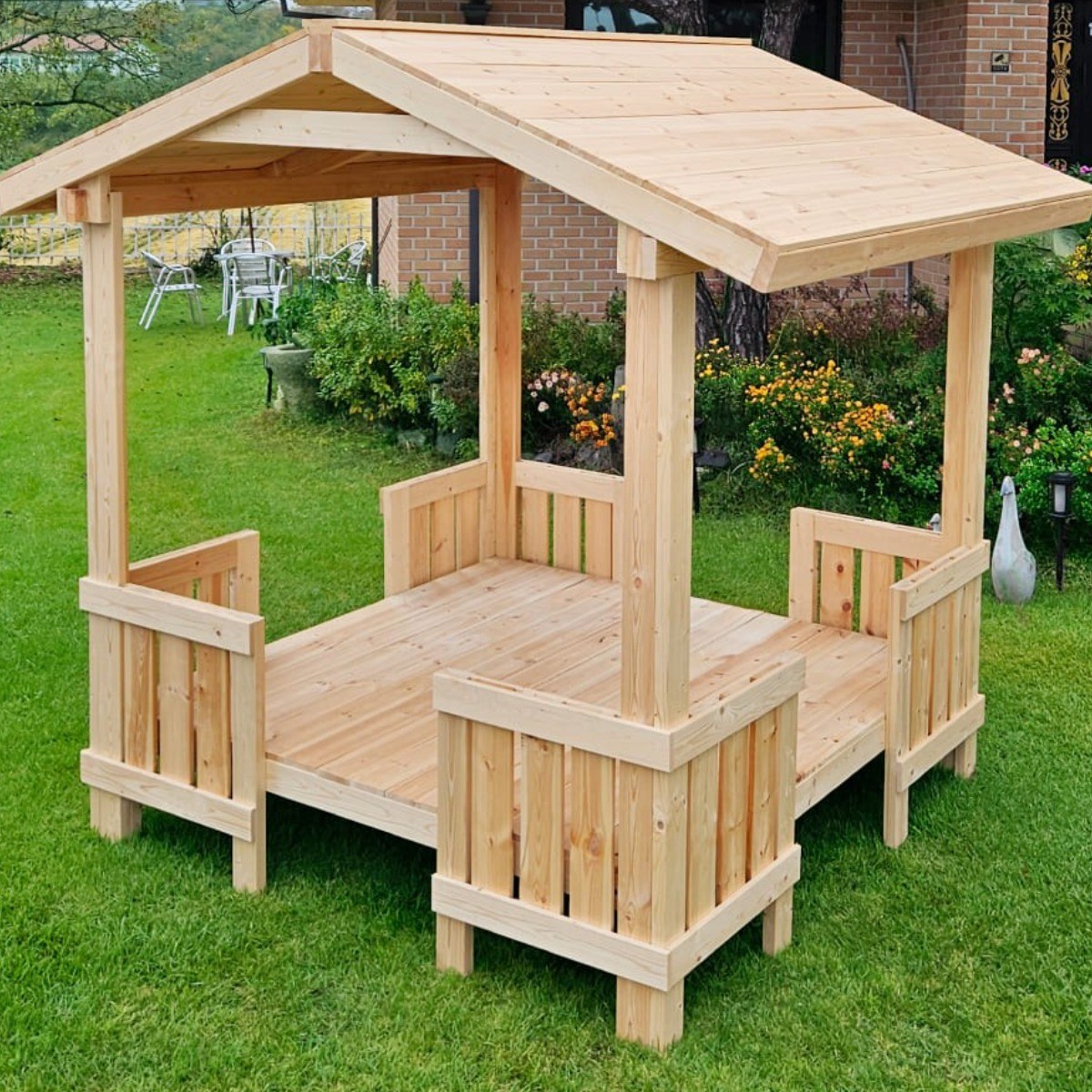 미엔우드 사각정자 야외 지붕형 평상 야외용 정자 파고라 정원 카페 옥상 테라스 원두막, 무도색 849,000원