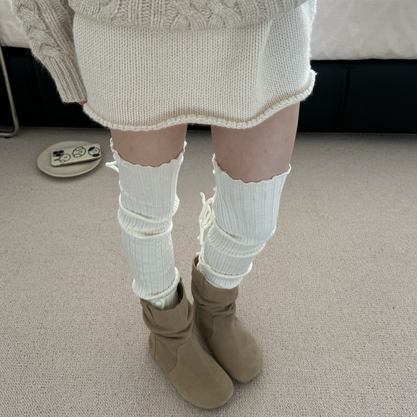 May 3 Socks 여성용 순색 꽃무늬 겨울 양말 세트 다리 보온기 다리 따뜻한 장갑 발목 커버 다리 따뜻한 장갑 장목 양말 중목 양말 방한 용품 1족 세트 7,990원