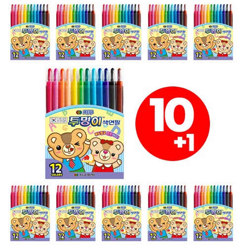 [배송지연] 지구화학 투명이 색연필12색 10개사면 1개더 10+1 신학기 준비물 40,390원