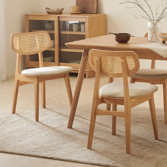 한샘몰pick 더메이드 리브 원목 라탄의자 1+1, 2개 224,660원